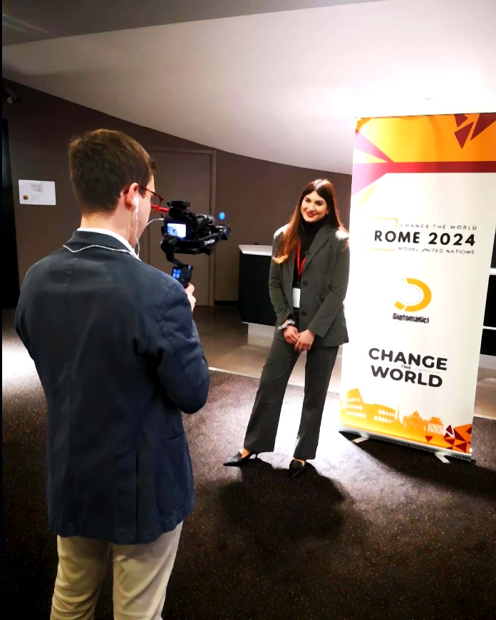 Student at conference